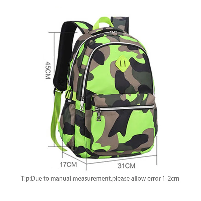 Camouflage Boys School Backpack Teenager Children Primary Schoolbag Girl Travel Laptop Backpacks Nylon Orthopedic Mochila BP0203 (11)