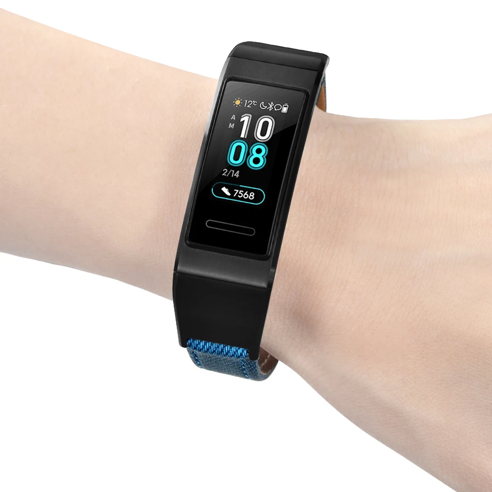 Ремешок джинсовый для смарт часов Huawei Band 3 Pro винтажный Повседневный сменный