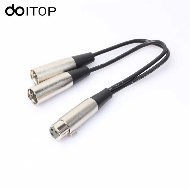 Doitop 3 Pin Xlr Female Jack To 2 Male Xlr Plug Y Splitter