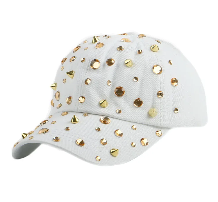 Лидер продаж Rhinestone Спайк шпильки в стиле хип-хоп Snapback шляпы для женщин Новинка для женщин Брендовые женские спортивные бейсболка Открытый