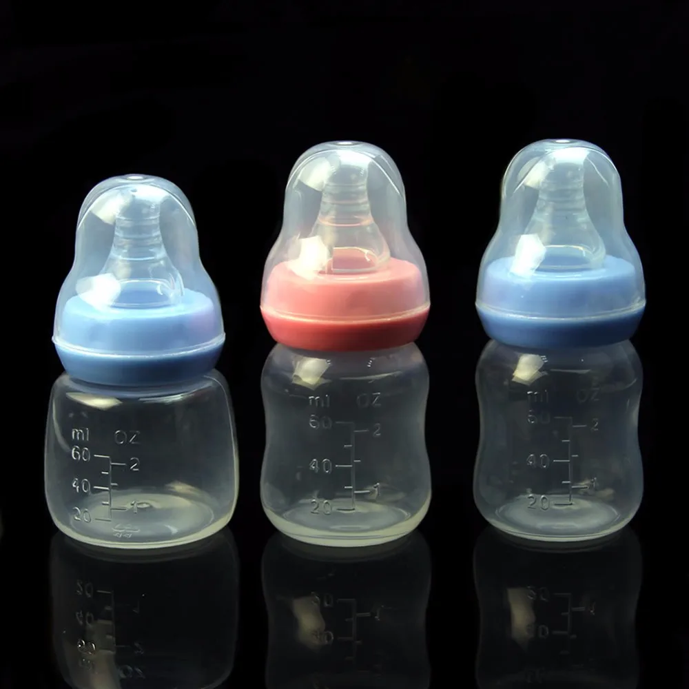 New 60ml 2OZ Silicone Baby Infant Newborn Feeding Nursing Nipple Bottle