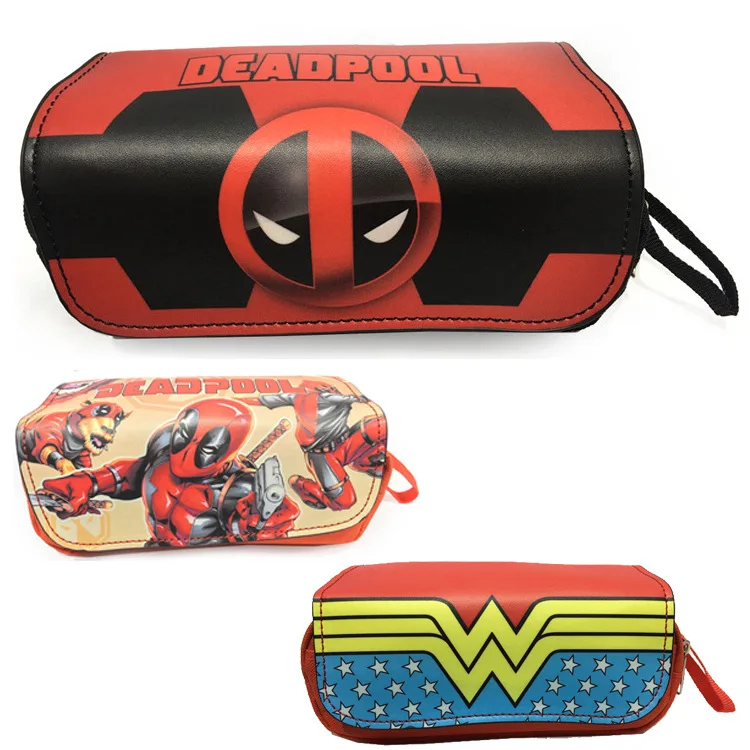 

2019 new Avengers dead waiter double-layer pen bag double zipper magical woman stationery box large capacity pencil bag