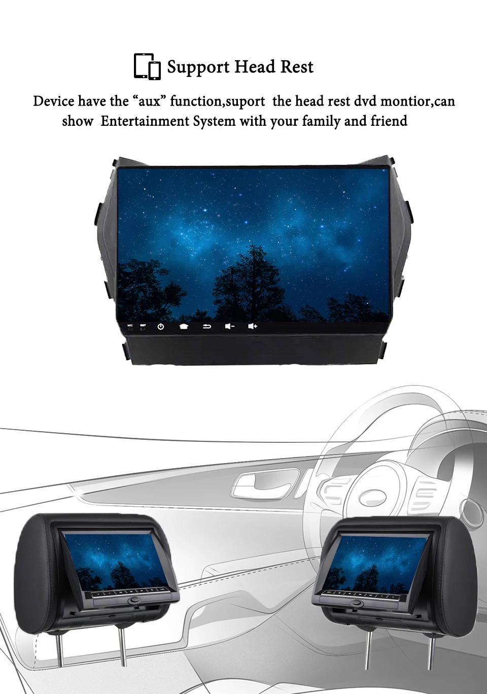 Для hyundai IX45 Santa fe 2013 Автомобильный gps navi glonass видео мультимедийный проигрыватель dvd android 9,0 восьмиядерный 4 Гб ram 64G rom usb sd dvr