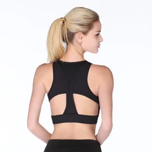 С низким вырезом на спине ударопрочный спортивный бюстгальтер Для женщин тренажерный зал мягкий Фитнес тренировки Спортивная одежда для бега женского нижнего белья sexy бюстгальтер для йоги, топы