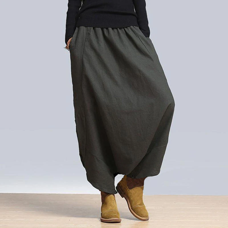 2019 New Women Spring Mid Waist Harem Pants Button Loose Casual Baggy Pants Solid Cross-pants Hip Hop Trousers Size S-5XL 6Q2583