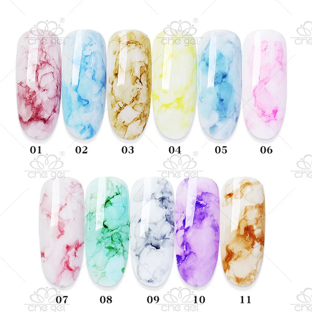 Акварельные чернила жидкий лак для ногтей гель эффект мрамор градиент Маникюр для женщин УФ гель желе стемпинг ногтей покрытие гель лак крем