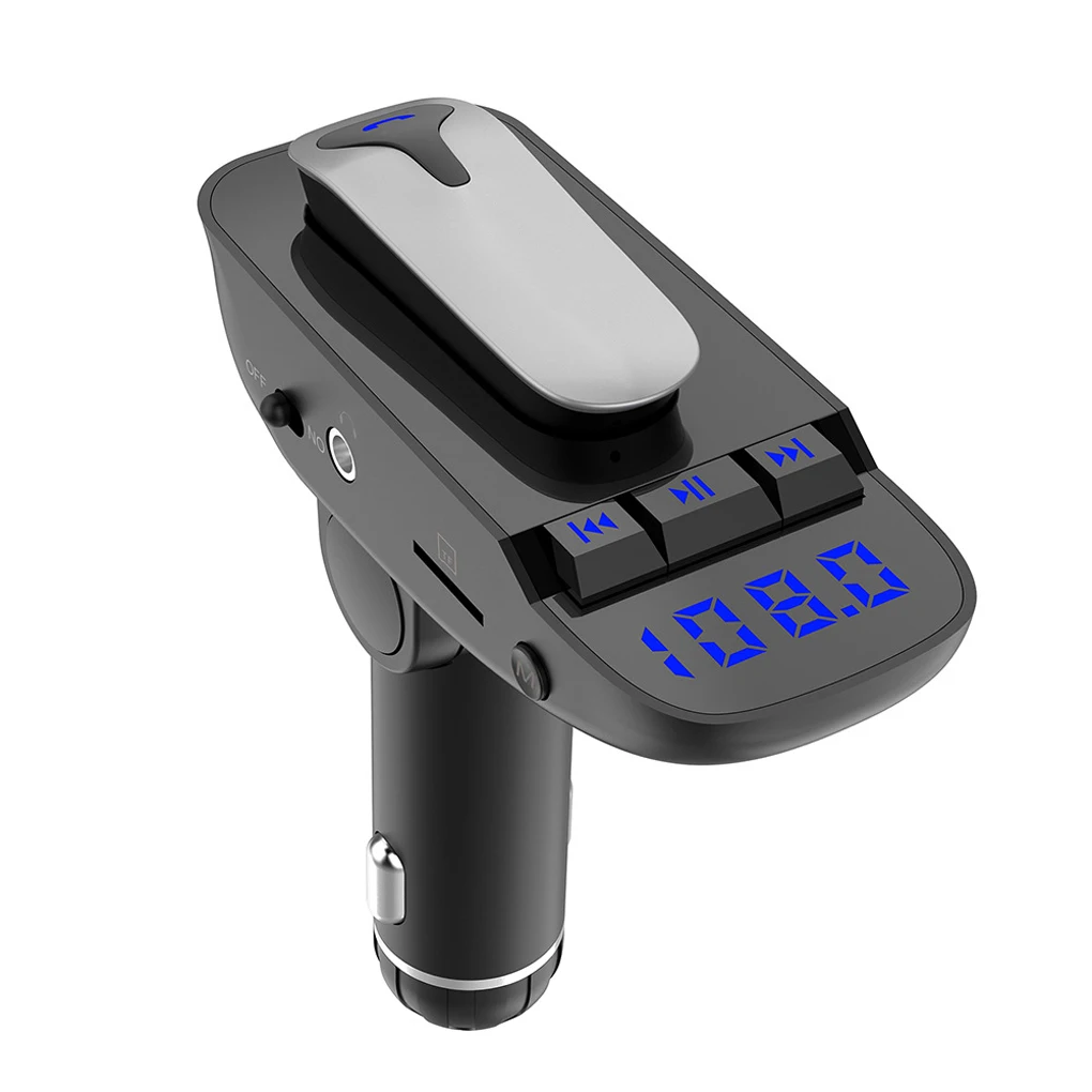 Universal Wireless Bluetooth Headset FM Transmitter MP3 Radio Adapter TF SD Card Earphone USB Charger Car Smartphones