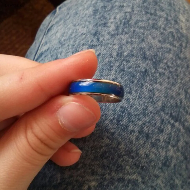 

JAVRICK Changing Color Fashion Adjustable Mood Wedding Rings For Men and Women Silver creative hobby for children & couple rings