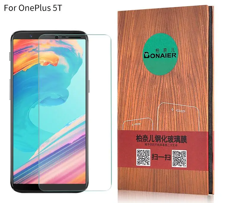 

Top Brand Bonaier Anti Blue Triple eye protection 9H Glass Film for Oneplus 5 5T 3 3T Screen Protector+Free Back Carbon Film