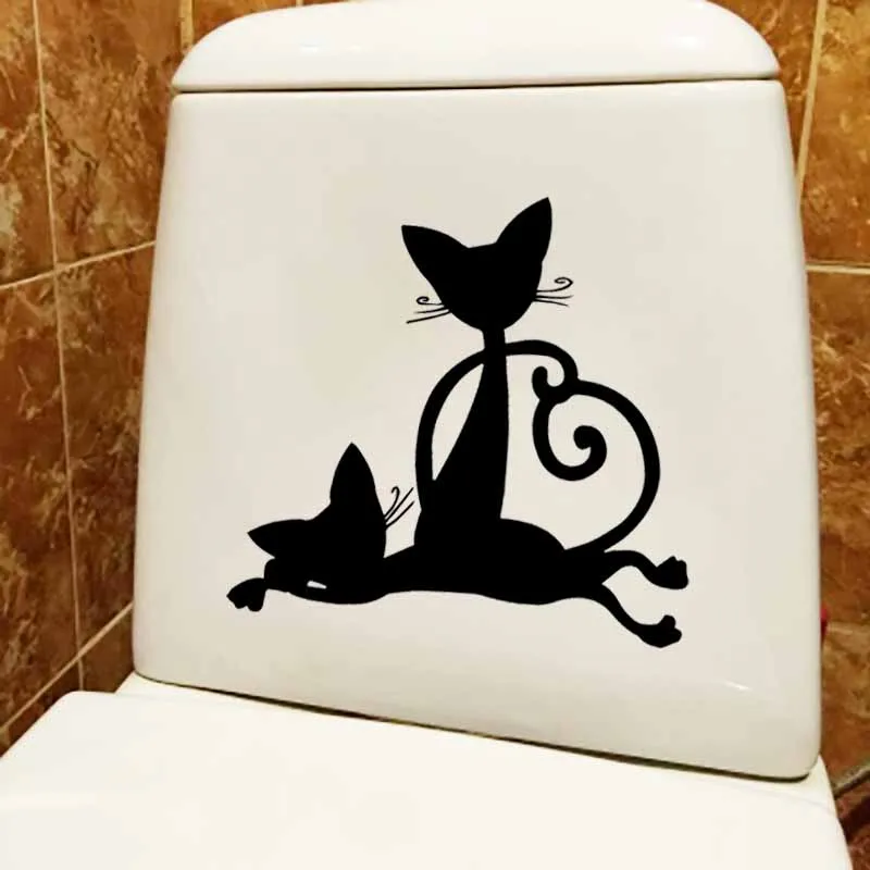 YOJA 23,7X23 см домашний декор для спальни художественный стиль кошка наклейка на стену Наклейка для сиденья унитаза T5-0131