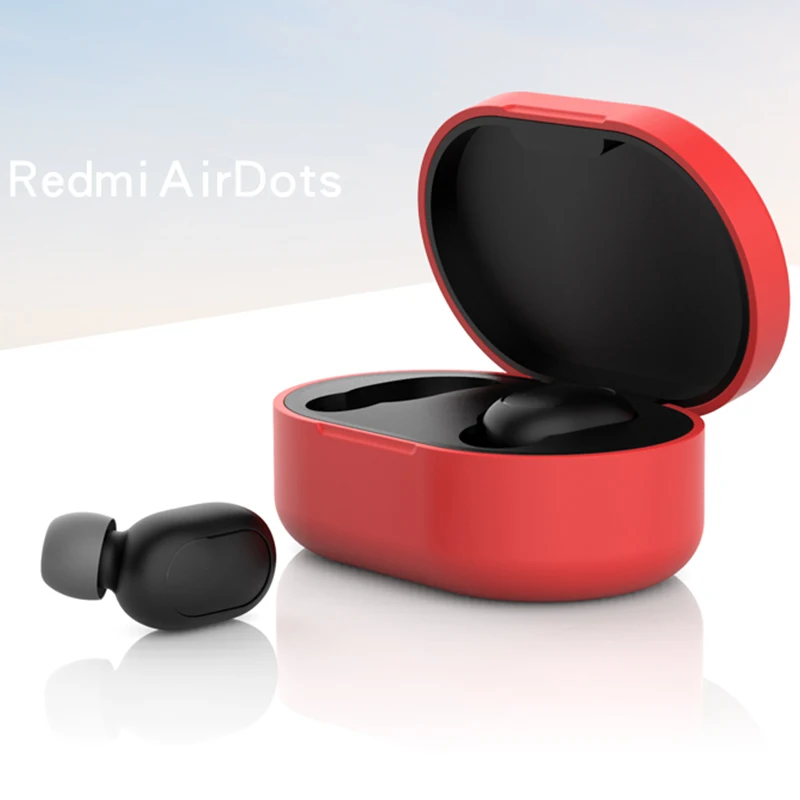 Цветные силиконовые ТПУ чехлы для Redmi Airdots Bluetooth беспроводная гарнитура зарядная коробка ударопрочные аксессуары сумка для Xiaomi Redmi