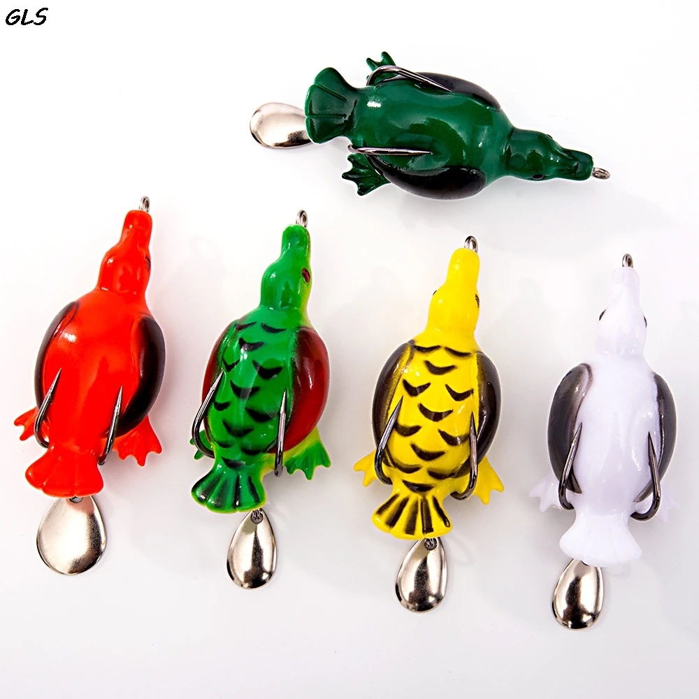 

5Pcs Fishing Lure Isca Simulation Duck LureColorful Soft Simulating Duck Shape Lure Hook for Catching