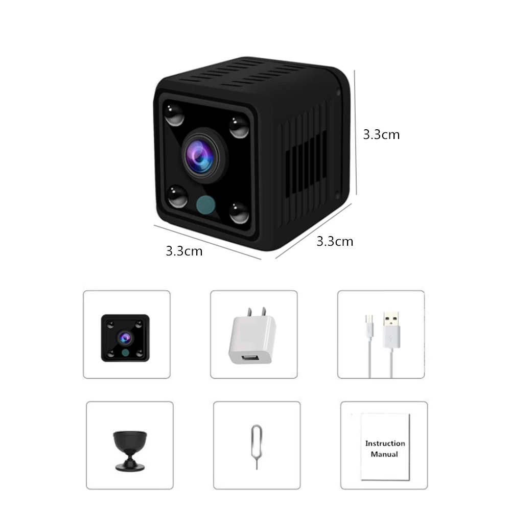 Мини Wi-Fi камера 1080P HD Беспроводная ip-камера безопасности домашняя Встроенная батарея ночное видение петля видео рекордер мини видеокамера
