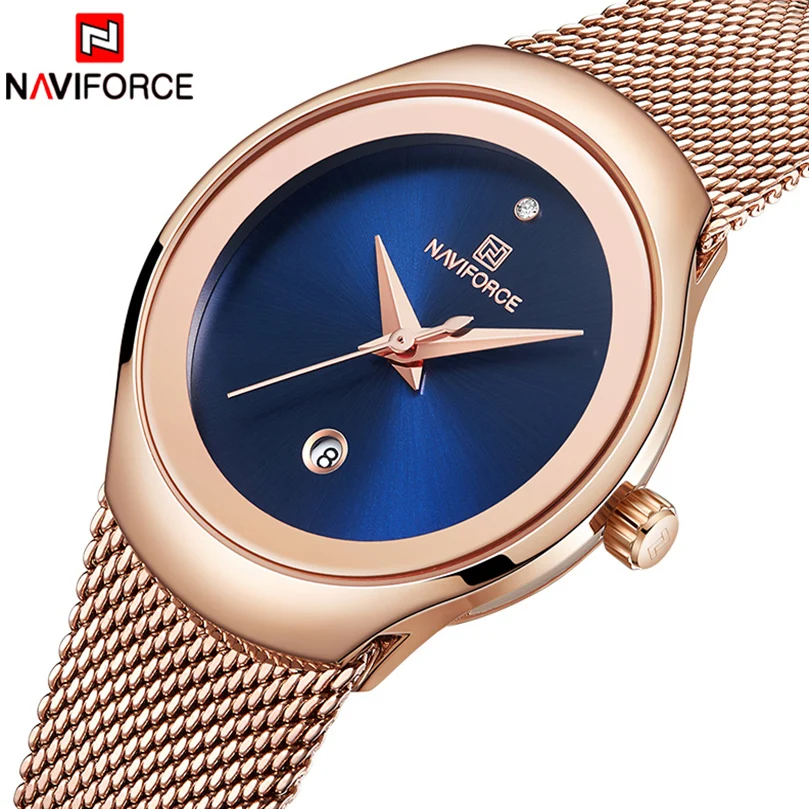 NAVIFORCE новые женские часы Топ люксовый бренд модные повседневные кварцевые