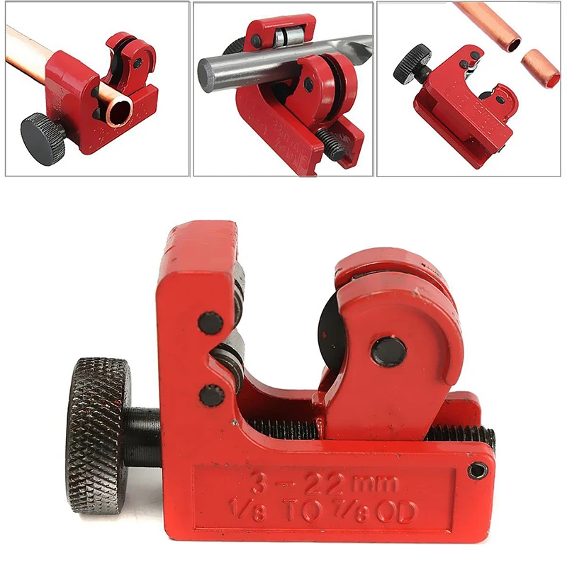 

Red Mini Tube Cutter Cutting Tool for 3-22mm Copper Brass Aluminium Plastic Pipe