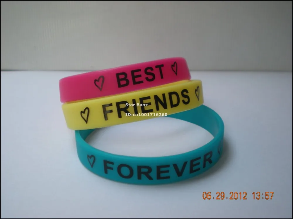 Best Friends Forever Silicon Wristband, BFF Bracelet, Printed Colour