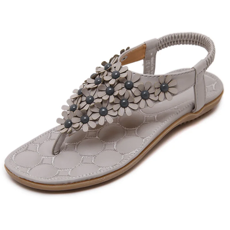 UMMEWALO/сандалии женские т-вьетнамки на ремешке сандалии на плоской подошве с ремешком, сандалии-гладиаторы с цветами летняя обувь, zapatos Mujer