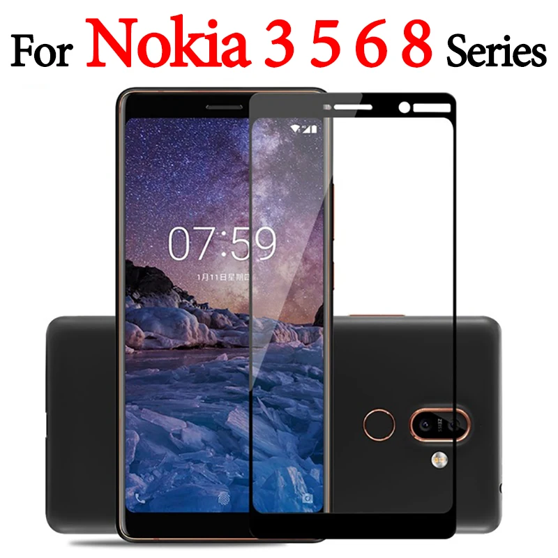 Защитное стекло для nokia 3 5 6 8 закаленное nokia3 nokia5 nokia6 на noki полное покрытие TA 1000