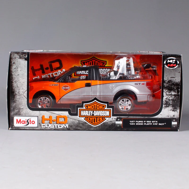 Maisto 1:27 FORD F-150 STX пикап с 2000 FLSTF FAT BOY Мотоцикл Велосипед литой модельный автомобиль игрушка в коробке