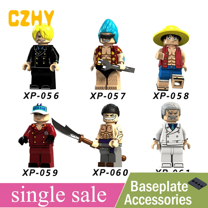 

Luffy Sanji Robin Roronoa Zoro Borsalino Nami One Piece Anime Sea Adventure Building Blocks Gifts minifigured legoe XP056-061