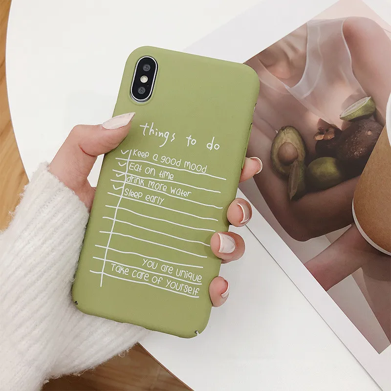 English Words Shockproof Case For Apple iPhone 7 8 Plus Hard Matte X XS Max XR 6s PC Phone Cover Funda |