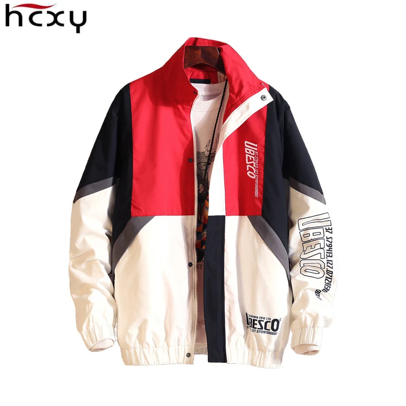 

HCXY 2023 весенний винтажный цветной лоскутный пуловер куртки для мужчин хип-хоп Вышивка ветровка куртка уличная одежда пальто для пар