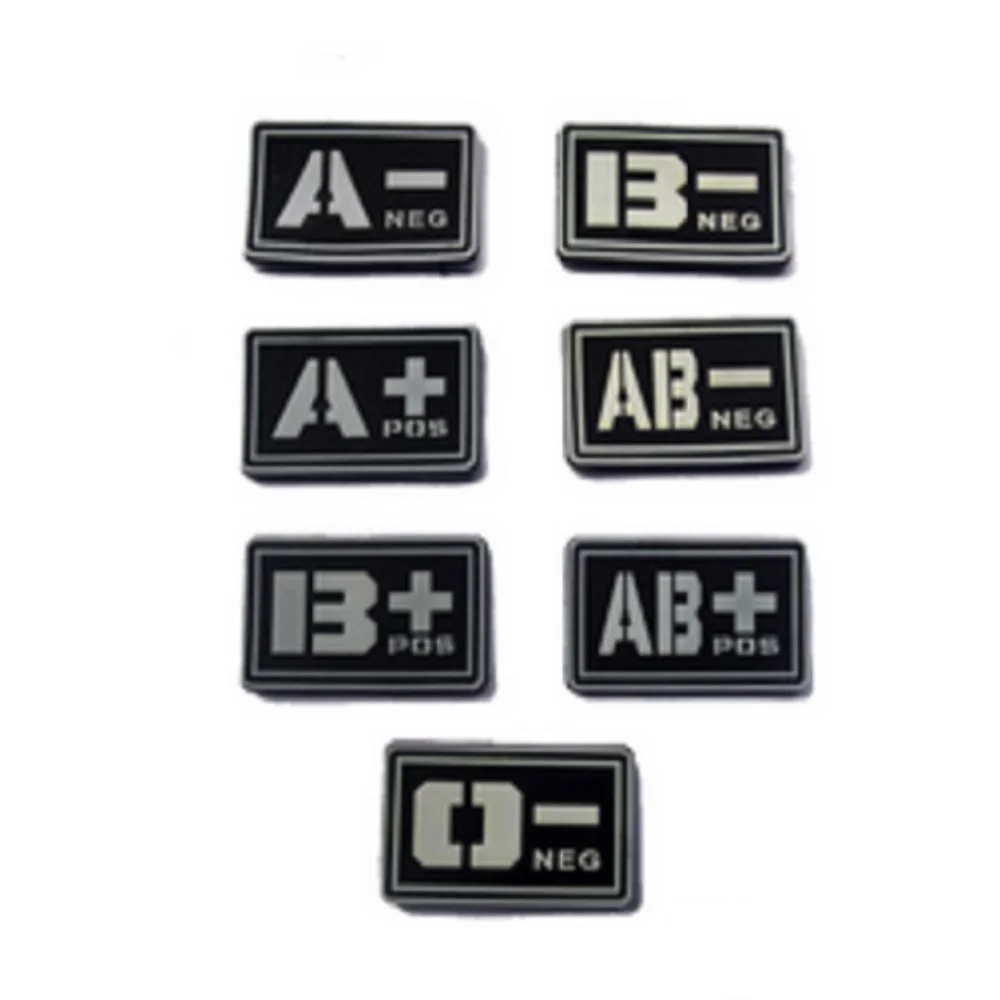 Pvc Glue Patch Fluorescent Luminous Function The American Blood Type Patches For Clothing Jacket