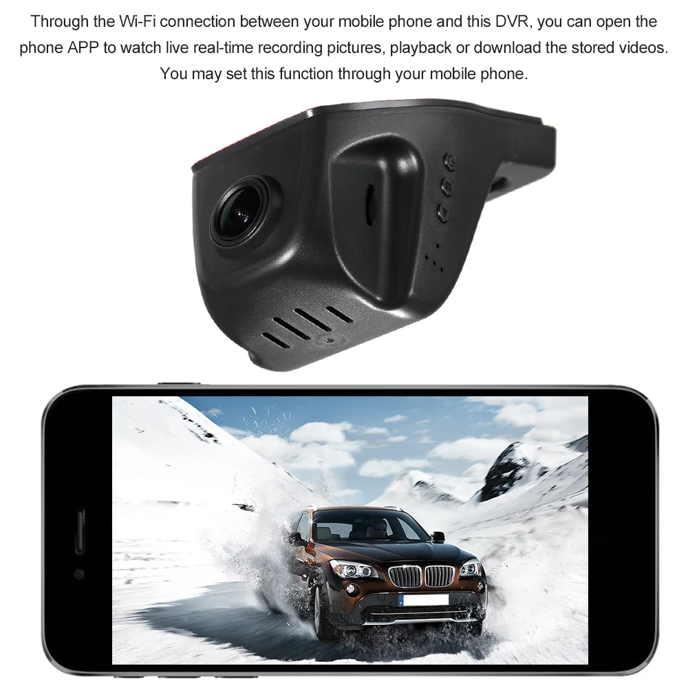 

Car DVR Camera Full HD 1080P Video Recorder Novatek 96658 IMX 323 WiFi APP Control for iOS Android Devices