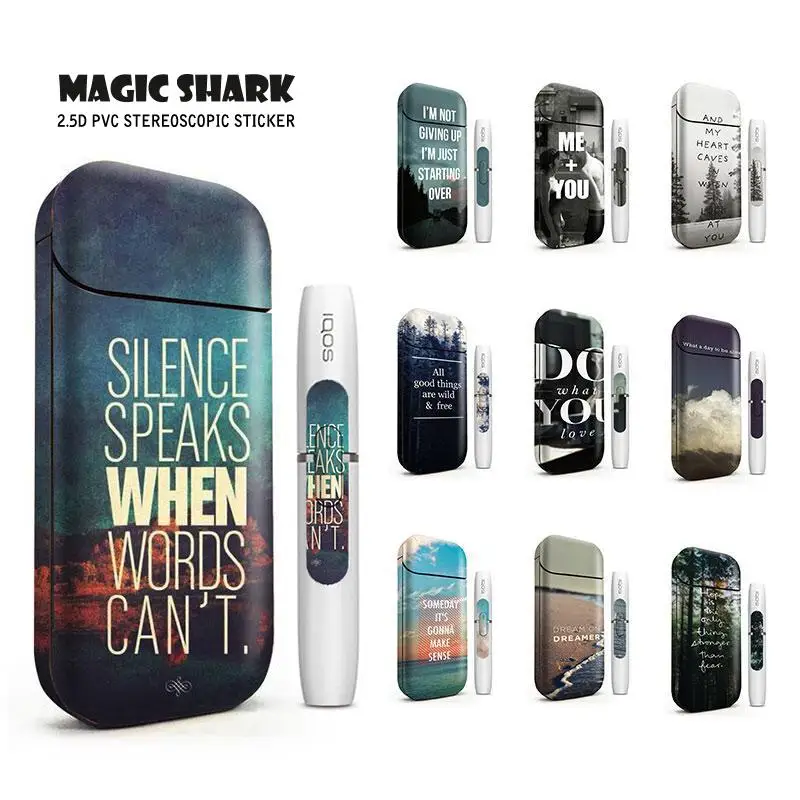 

Magic Shark Words Sea Mountain Electronic Cigarette PVC Material 2.5d Stereo Film Sticker For IQOS 2.4 Plus 2.4p