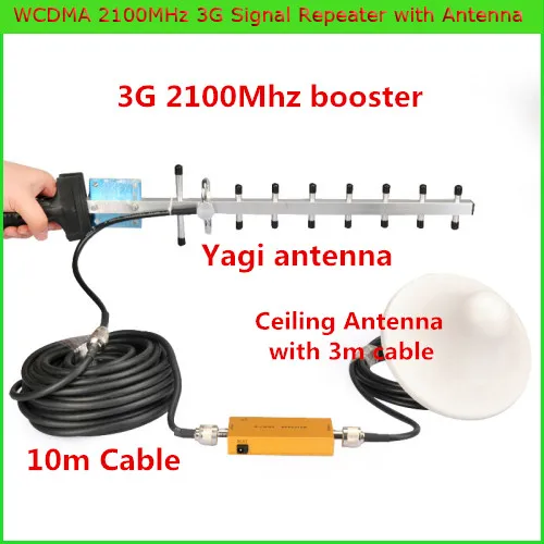 

LCD Display !!! Mini W-CDMA 2100Mhz Mobile Phone Signal Booster , WCDMA 3G Repetidor de sinal Celular Signal Repeater + Antenna
