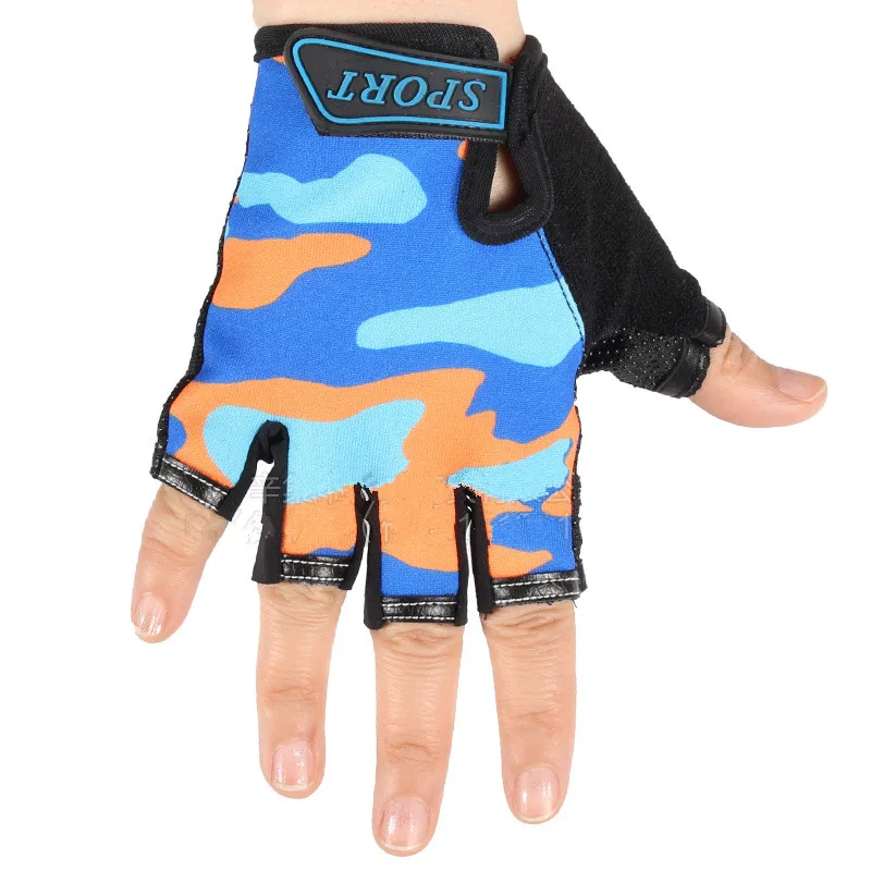 

Children Cycling Half Finger Gloves Washable Breathable High Elastic Non-slip Bycicle Bike Gloves Riding Equipment 4 Colors