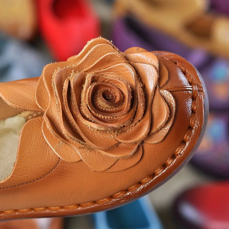 RUSHIMAN/обувь для отдыха из натуральной кожи ручной работы в национальном стиле; Bovine Boxel; тонкие черные туфли на плоской подошве для мам среднего возраста