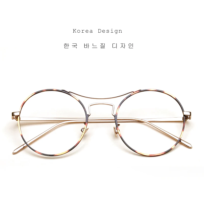 LIYUE 2017 Frog font b glasses b font Korea Design myopia eyeglasses men women Retro Metal