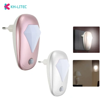 

KHLITEC 100-240V Automatic Smart LED Lights Control Auto Sensor Night Light Lamp EU Plug For Bedroom Home Lighting