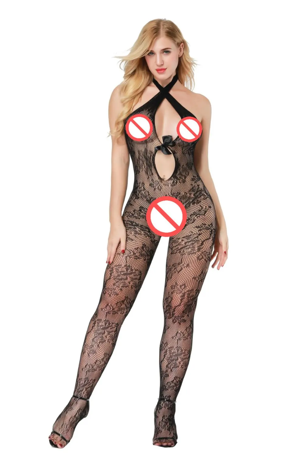 Halter Backless Sexy Bodystocking Free Shipping Erotic Costume Kimono Lingerie Sexy hot sale jumpsuit bustier mujer erotica