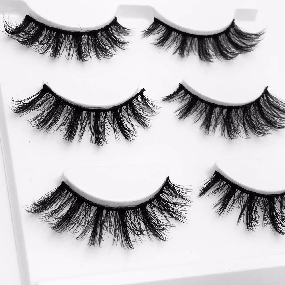 Ресницы Накладные 3D из натурального меха норки ручной работы 3 шт./лот|makeup lashes|3d mink