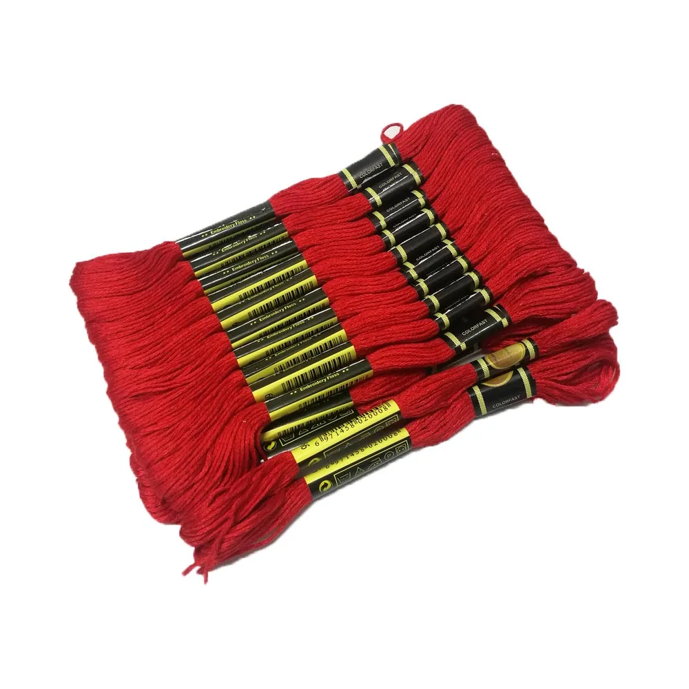 24 мотка, многоцветная нить для вышивки, египетская нить из длинного волокна, DMC, вышивка крестиком, рукоделие, вышивка, TH00052 - Цвет: red