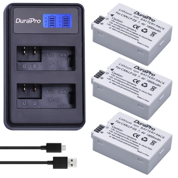 

3pc DuraPro LP-E8 LP E8 LPE8 Digital Li-ion Batteria + LCD Dual USB Charger For Canon EOS 550D 600D 650D 700D kiss X4 X5 X6i X7i
