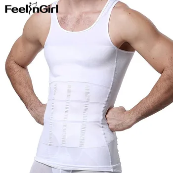 

FeelinGirl Men Corset Body Slimming Tummy Shaper Vest Belly Waist Girdle Waist Slim Body Shapewear Underwear Waist Girdle Shirts
