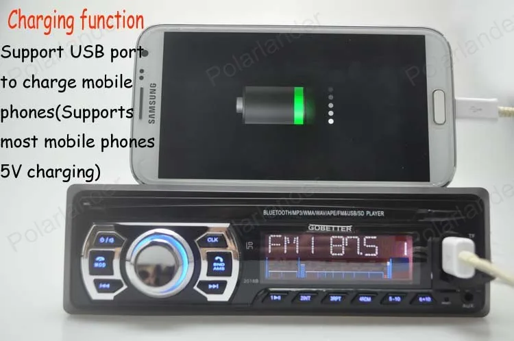 Автомобильный радиоприемник MP3-плеер Авто Аудио Стерео 12 В Поддержка Bluetooth SD FM AUX USB In-Dash Громкая связь Звонок Телефон За