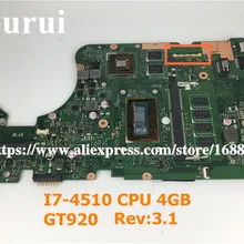 X555LD 4G/I7-4510U GT820M 2G материнская плата для ноутбука ASUS X555L X555lD X555LD X555LDB ноутбука REV 3,1 материнская плата