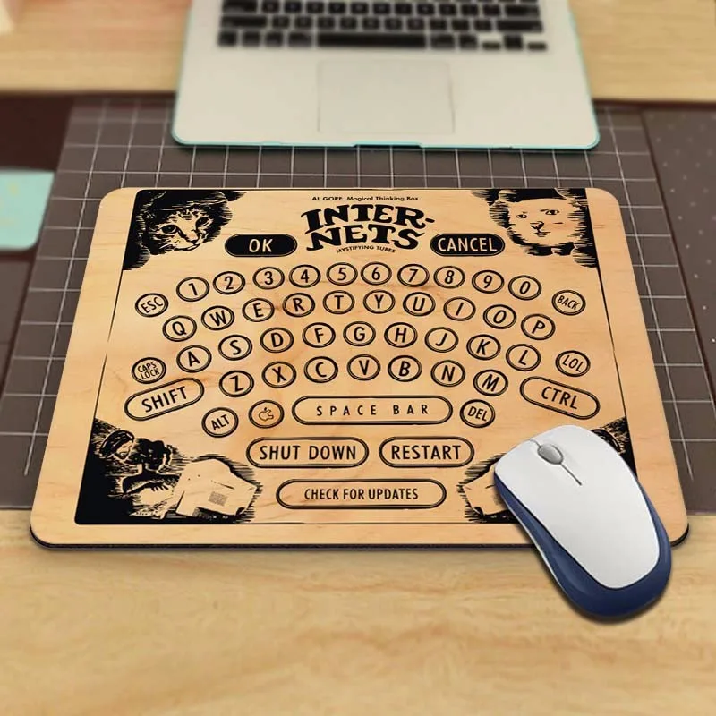 Top Selling Luxury Printing Ouija Board Custom Skin Non Slip Durable Rubber Mousepad for PC Optical Mouse - Color: 250mmx290mm