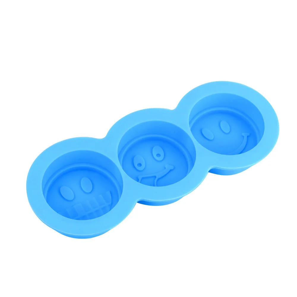 Molde de bandeja de silicona para cubitos de hielo con cara sonriente molde para galletas de Chocolate