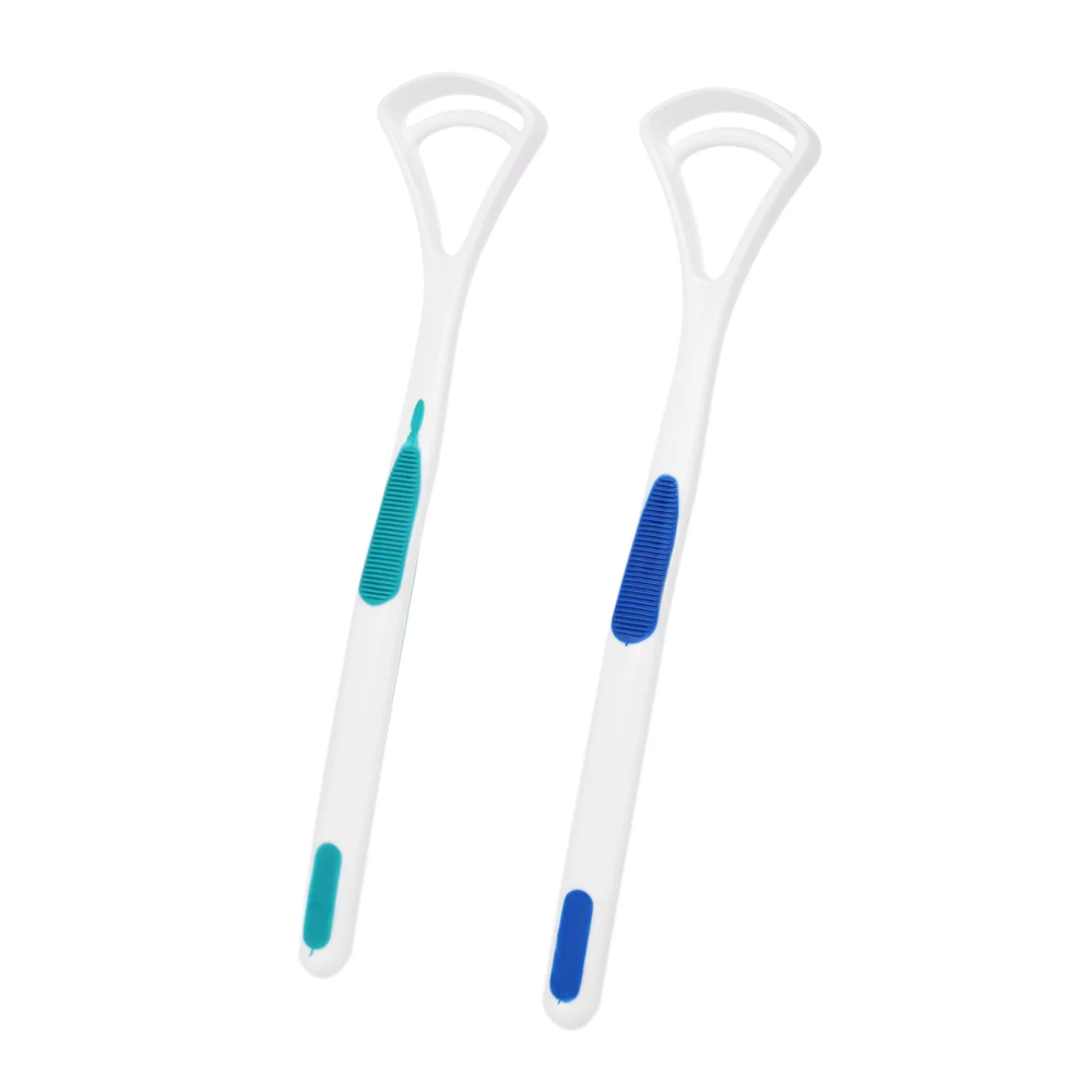 2Pcs Tongue Cleaner Scraper Oral Tongue Scraper Brush Mouth Cleaning