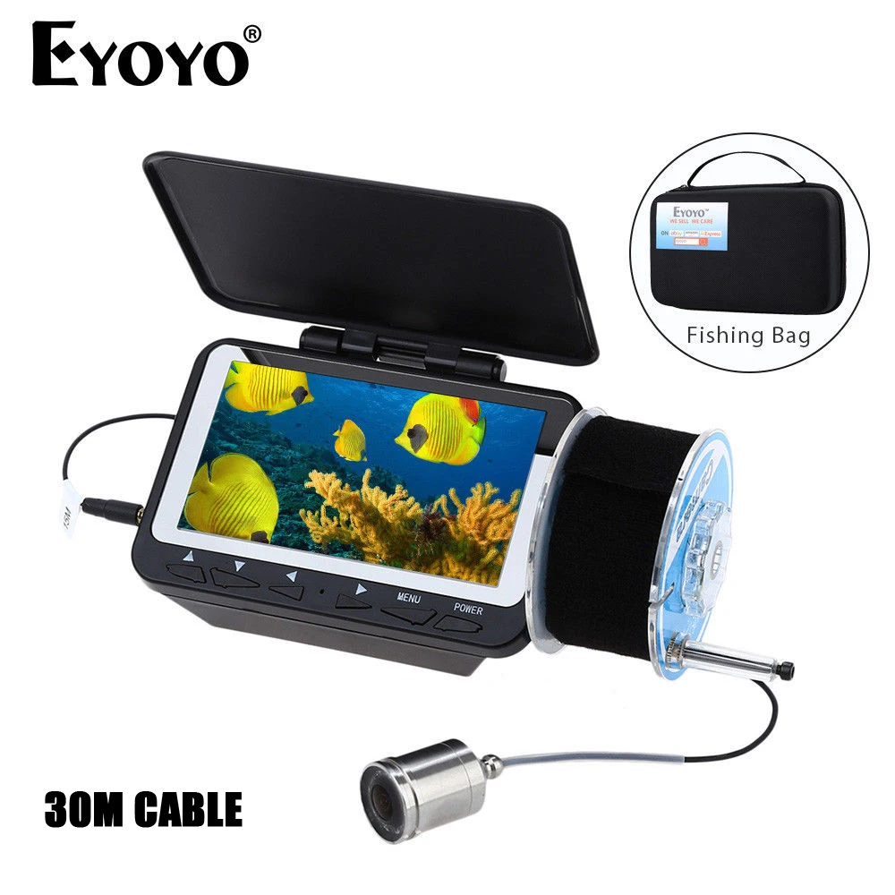 

Eyoyo F06 4.3" LCD TFT Monitor 30M IR FishFinder Detector Underwater Fishing Camera Night Vision Waterproof Fix On Rod Portable