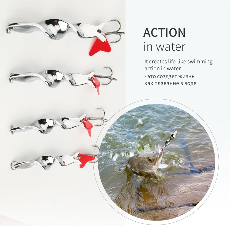 DONQL Spoon Fishing Lure 10g 14g 21g 28g Metal Baits Special Spiral Design Fishing Lure Sequins Spinner Hard Bait Tackle Set (7)