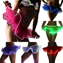 Юбка мини Сексуальная сетчатая Юбка Лето Модные женские вечерние светодиодный мини-пузырь юбка без батареи W406