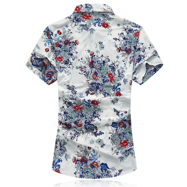 19 цветов, новинка, Модная шелковая гавайская рубашка с коротким рукавом, мужские летние повседневные рубашки с цветочным принтом, мужские рубашки размера плюс 3XL 4XL 5XL 6XL 7XL 5z