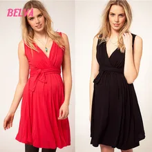 Belva v cuello corto dress foto mujeres embarazadas dress dress formal sin mangas de maternidad de enfermería de maternidad apoyos de la fotografía 179031