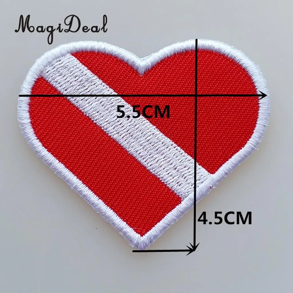 3Pcs Dive Diver Down Flag Alpha Flag Patch Patches Backpack Badges Iron On Embroidered Applique Underwater Scuba Diving Souvenir